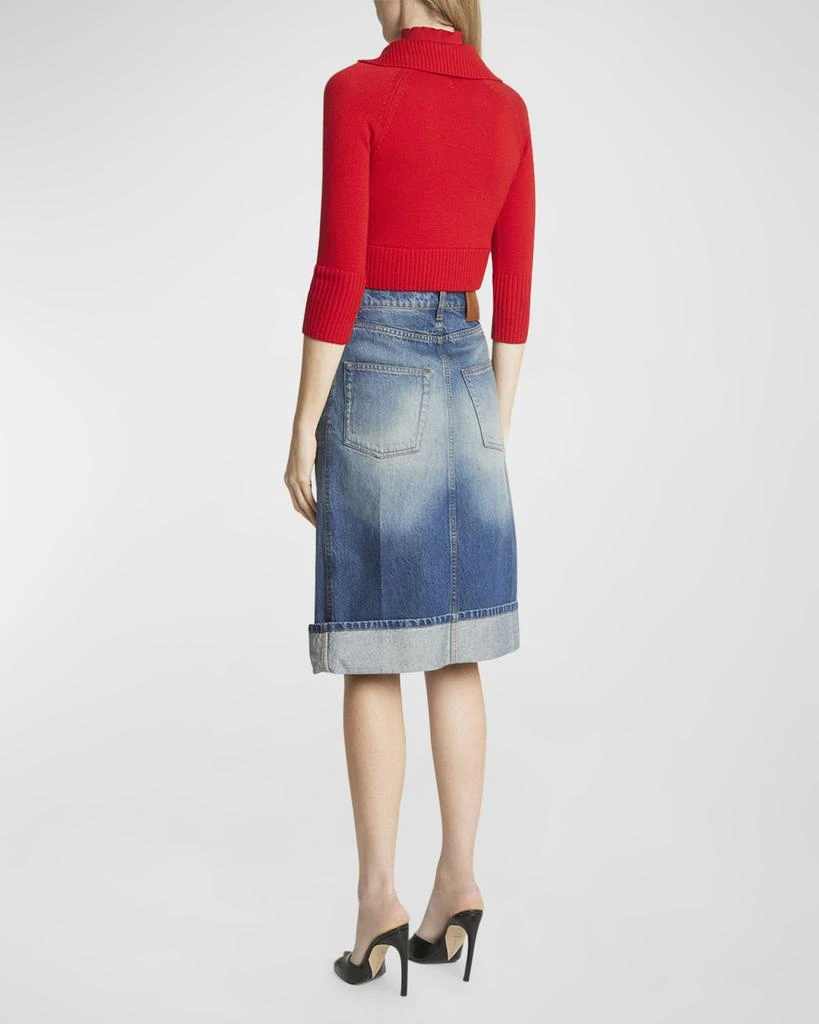 Victoria Beckham Button-Front Denim Skirt 4