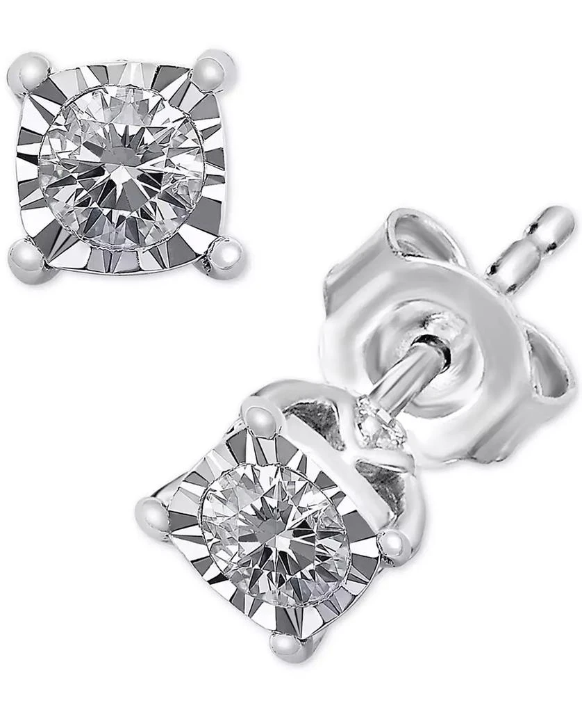 TruMiracle Diamond Stud Earrings (1/3 ct. t.w.) in 14k White Gold 1
