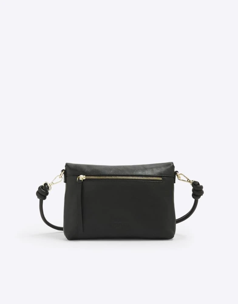 River Island River Island Leather knot strap cross body bag in black 3