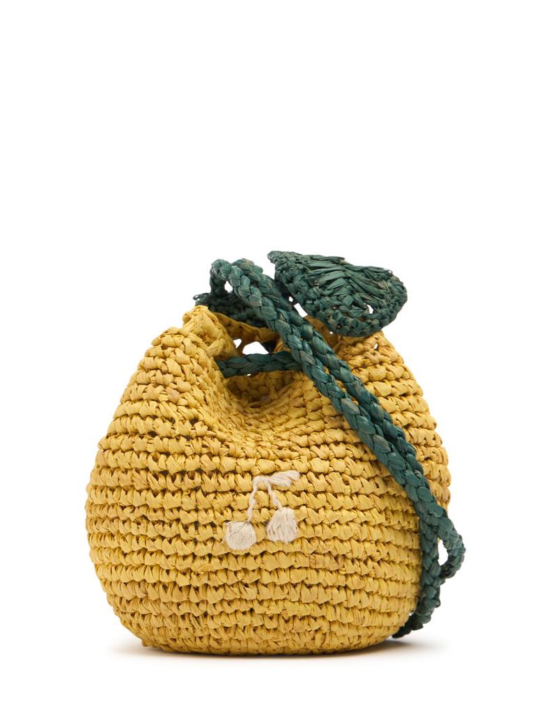 Bonpoint Lemon Raffia Shoulder Bag