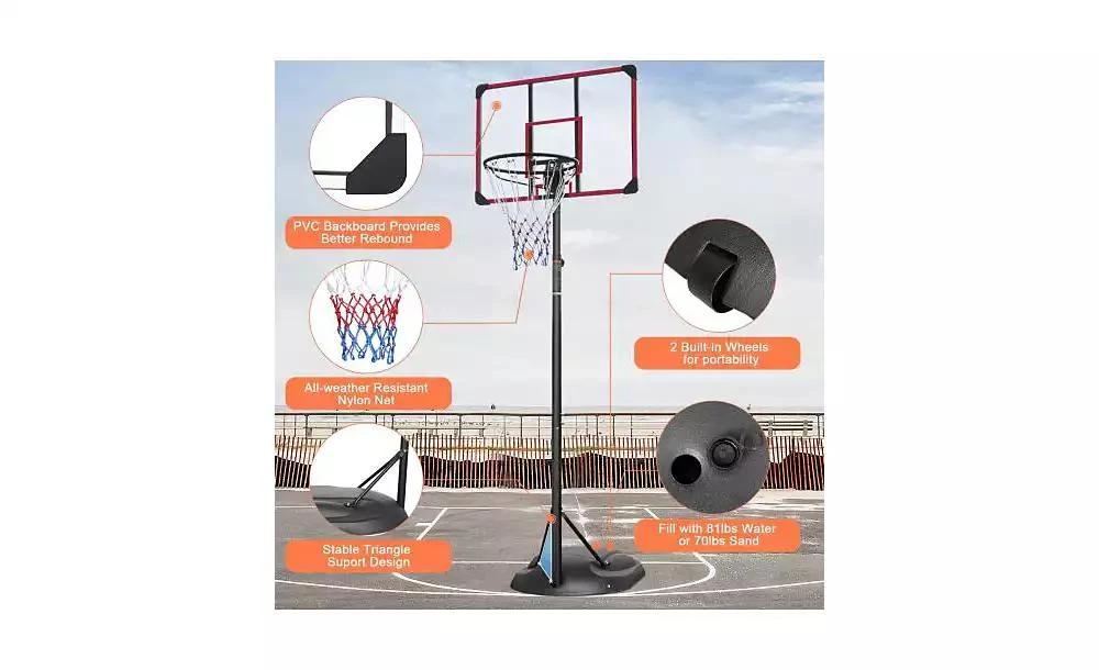 Streamdale Furniture Streamdale Grow-with-Kids Adjustable Basketball Hoop for Indoor and Outdoor Play 9