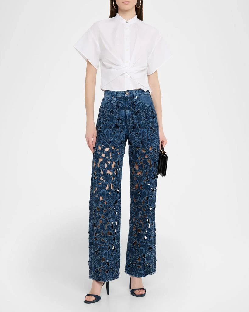 Rag 
Bone Logan Mid-Rise Floral Cut-Out Jeans 2