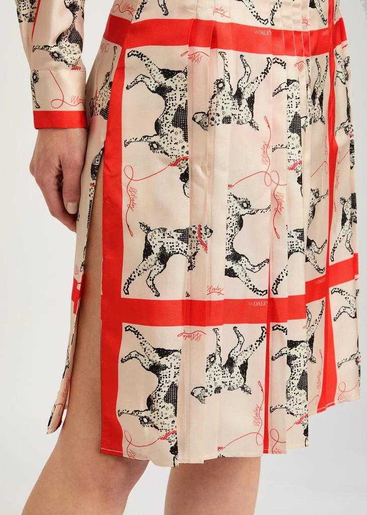 SS DALEY Pointer printed silk midi skirt 5