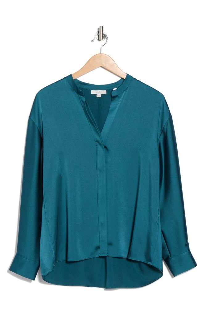 Vince Long Sleeve Satin Button-Up Shirt 3