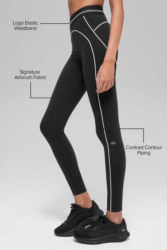 Alo Airbrush High-Waist 7/8 Heart Throb Legging - Black/White