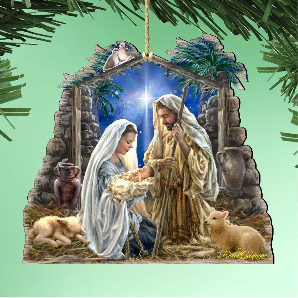 Designocracy Glory to God Wood Ornaments Set of 2 Inspirational