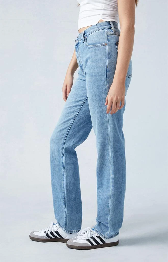 PacSun Medium Blue Asymmetrical Dad Jeans 3