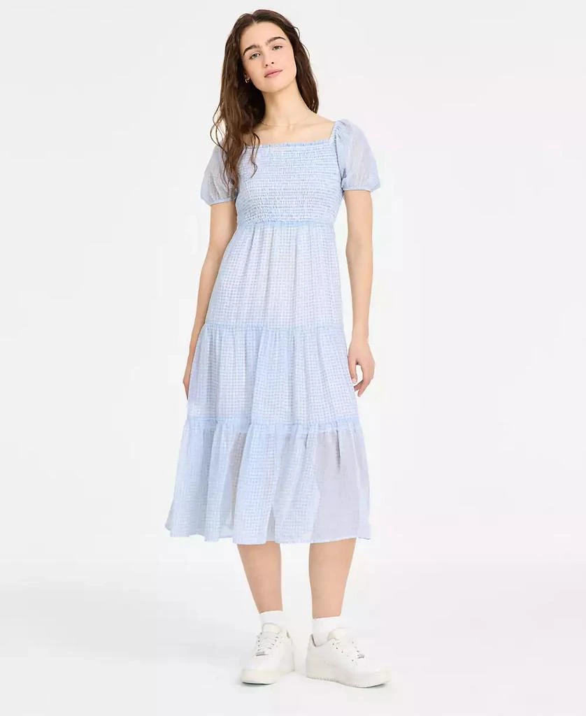Celebrity Pink Juniors' Smocked Puff-Sleeve Midi Dress 6