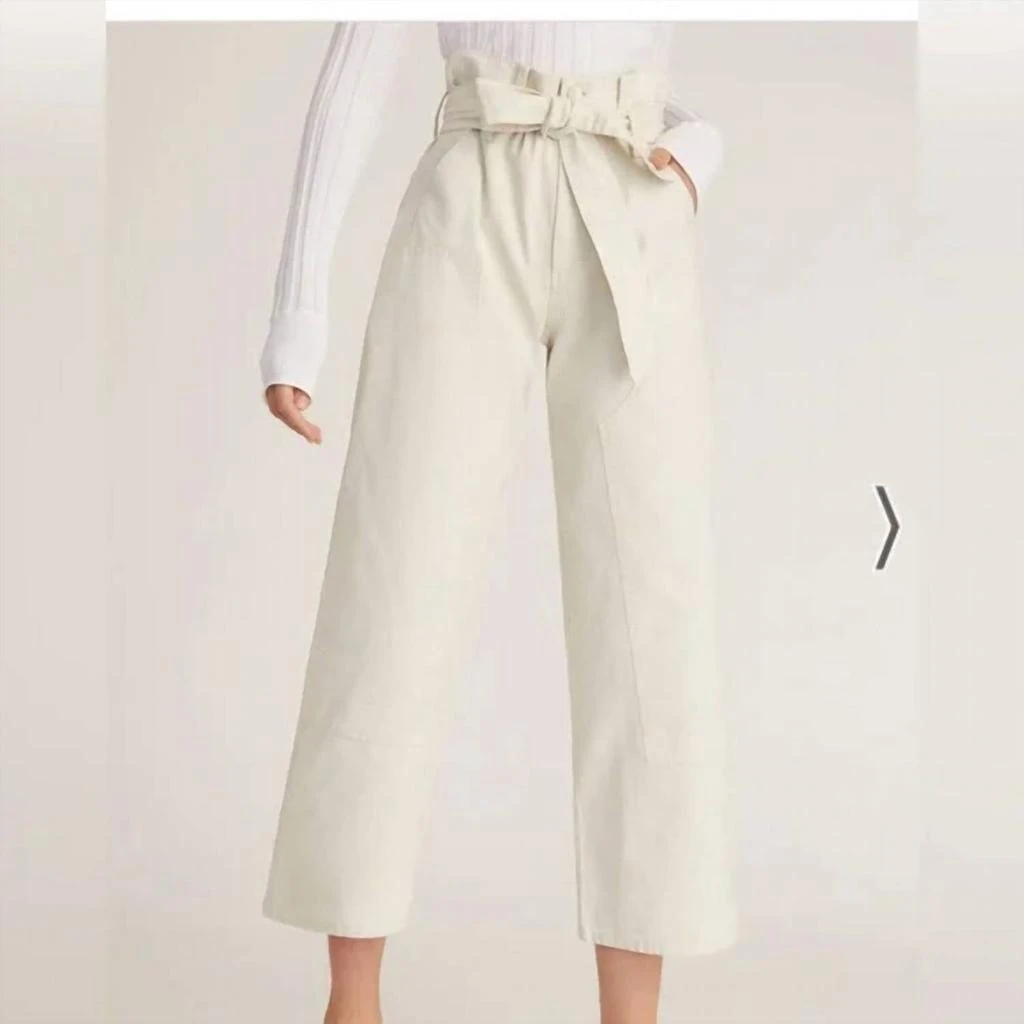 MARISSA WEBB Bo Paper Bag Canvas Patched Boyfriend Pant In Oat 2