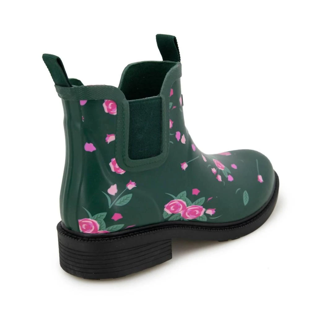 Jambu Women's Chelsea Floral Rain Boots In Green Floral Print 4