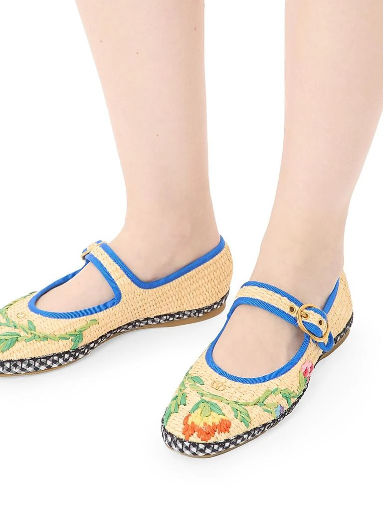 Valentino Mary-Jane Endouce Ballerinas in Raffia 7
