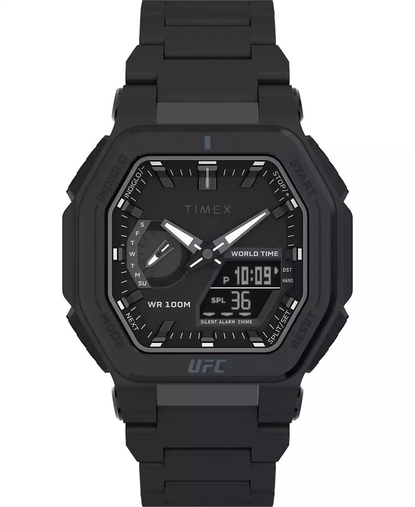Timex UFC Men's Colossus Analog-Digital Black Stainless Steel Watch, 45mm 1
