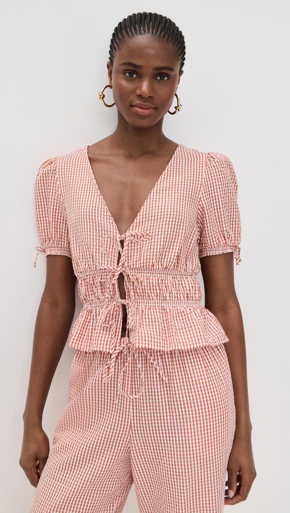 Wayf Nina Tie Front Top
