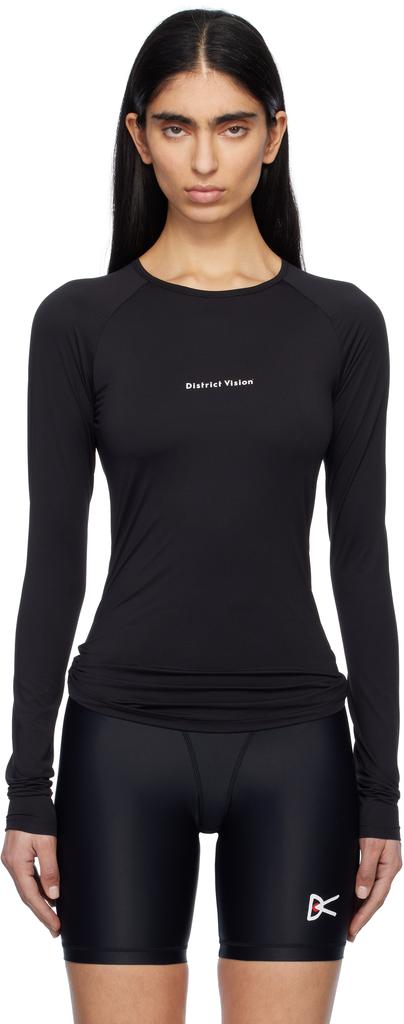 District Vision Black Aloe Long Sleeve Fitted Sport T-shirt