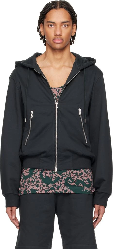 Dries Van Noten Black Loose Zipped Hoodie 1