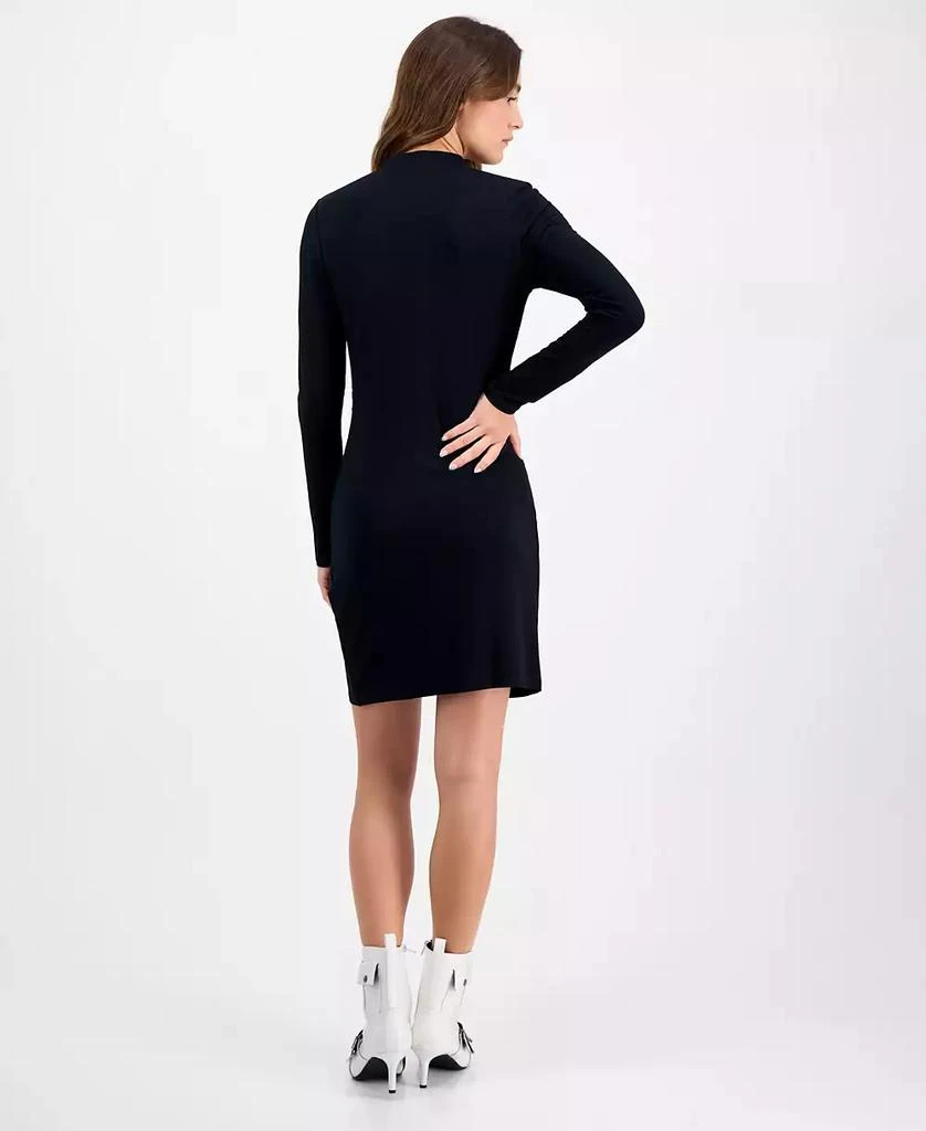 Bar III Women's Tulip-Hem Ruched-Front Long-Sleeve Dress, Exclusively at Macy's 5