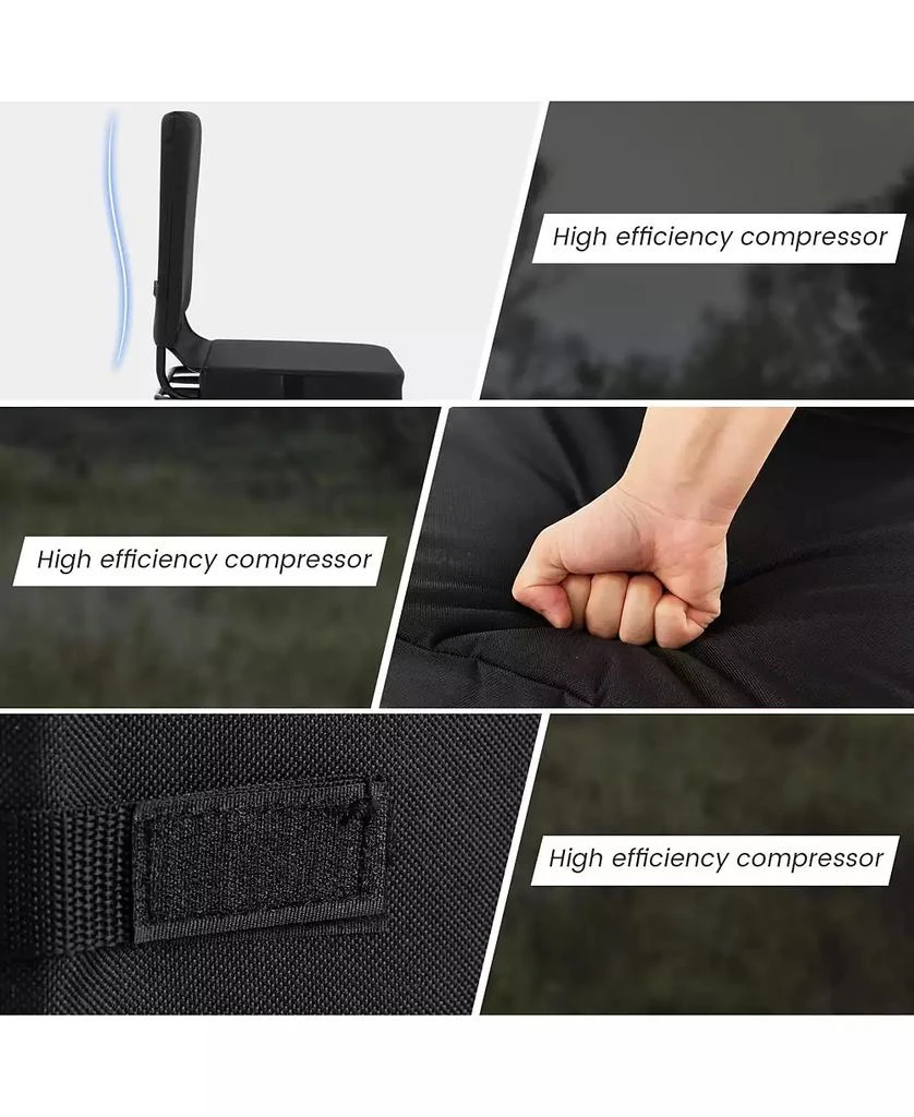 Mecale Swivel Folding Chair with Backrest and Padded Cushion 8