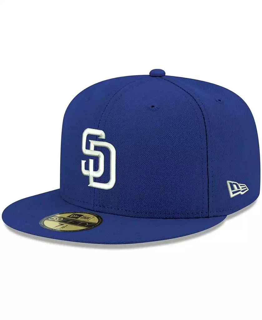 New Era Men's Royal San Diego Padres Logo White 59FIFTY Fitted Hat 1
