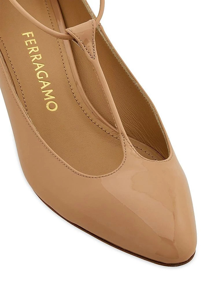 Salvatore Ferragamo Tania 40MM Leather T-Strap Pumps 5