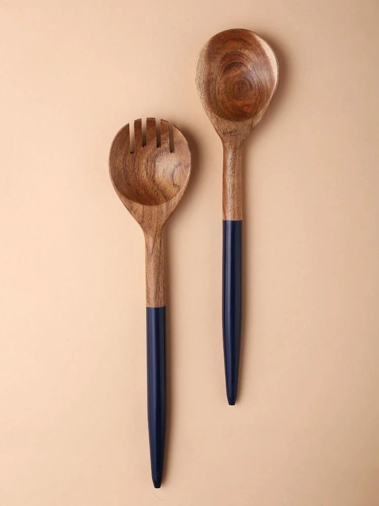 Tiramisu Resin & Wood Salad Server 2 Piece Set 5