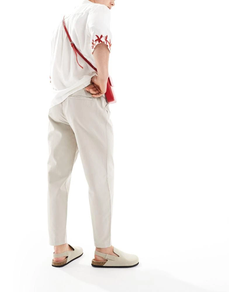 New Look New Look pintuck jogger trousers in stone 2