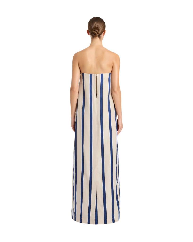 Bondi Born Maine Strapless Striped Maxi Dress In Navy/white