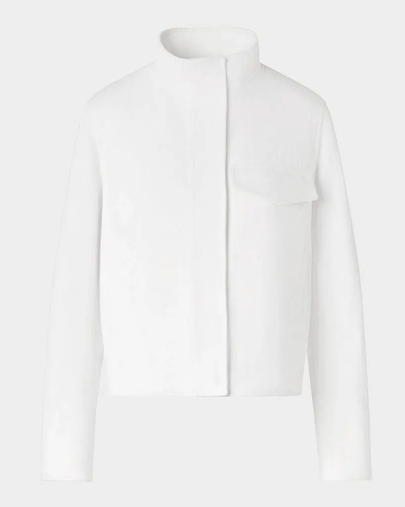 Akris Stand-Collar Stretch Denim Jacket