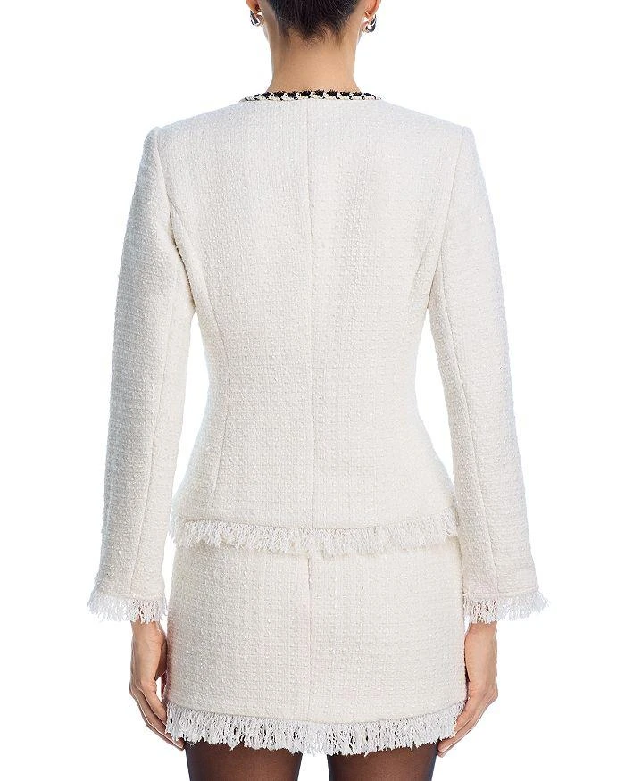 AQUA Tweed Fringe Trim Jacket 3