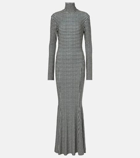 Norma Kamali Houndstooth gown 1