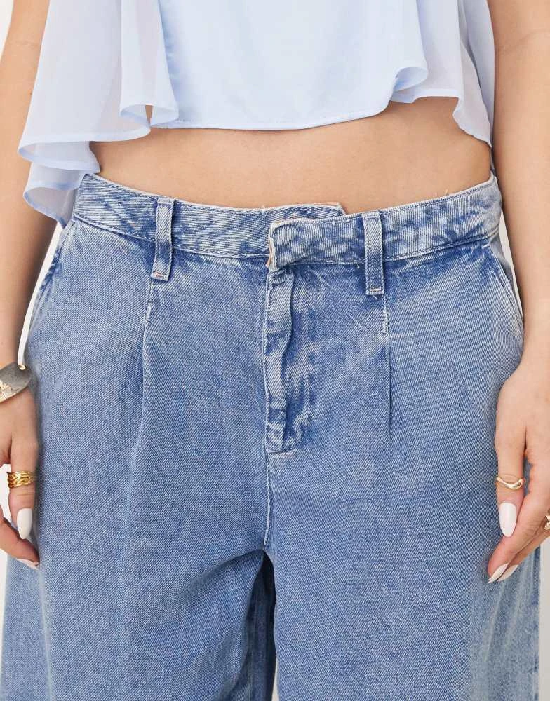 River Island River Island tailored baggy jean in midwash blue 5