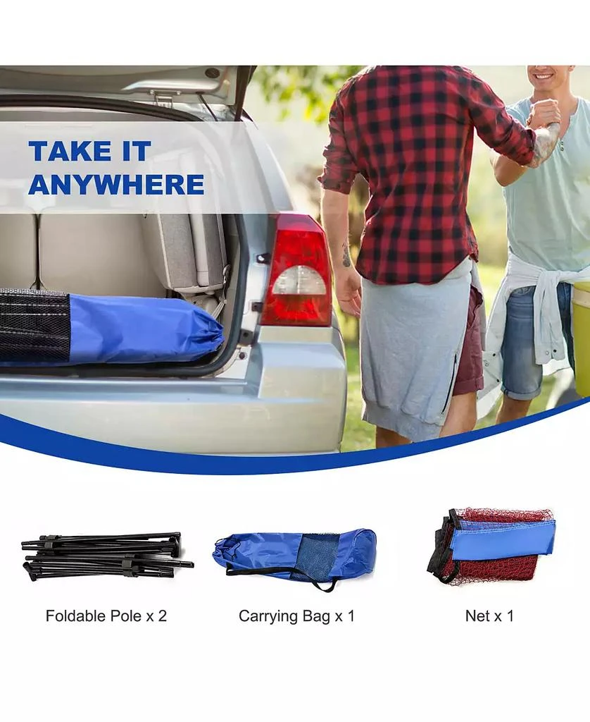 SUGIFT 14 x 5 Feet Portable Beach Training Badminton Net with Carrying Bag 2