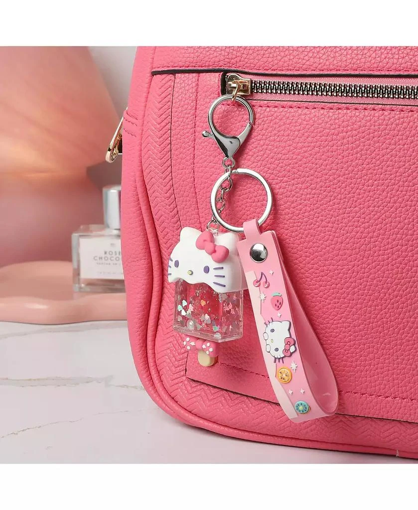 Hello Kitty Ice Cream Keychain with Glitter Charm and Pink Strap 3