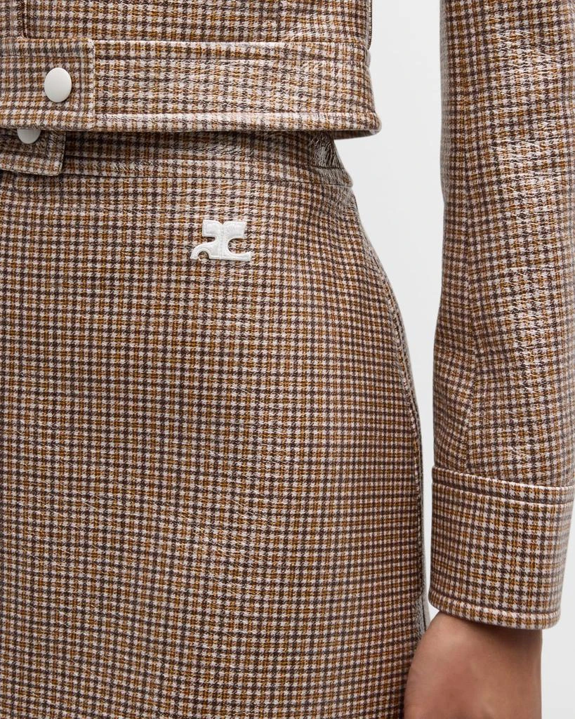 courreges Re-Edition Checked Print Vinyl Mini Skirt 5