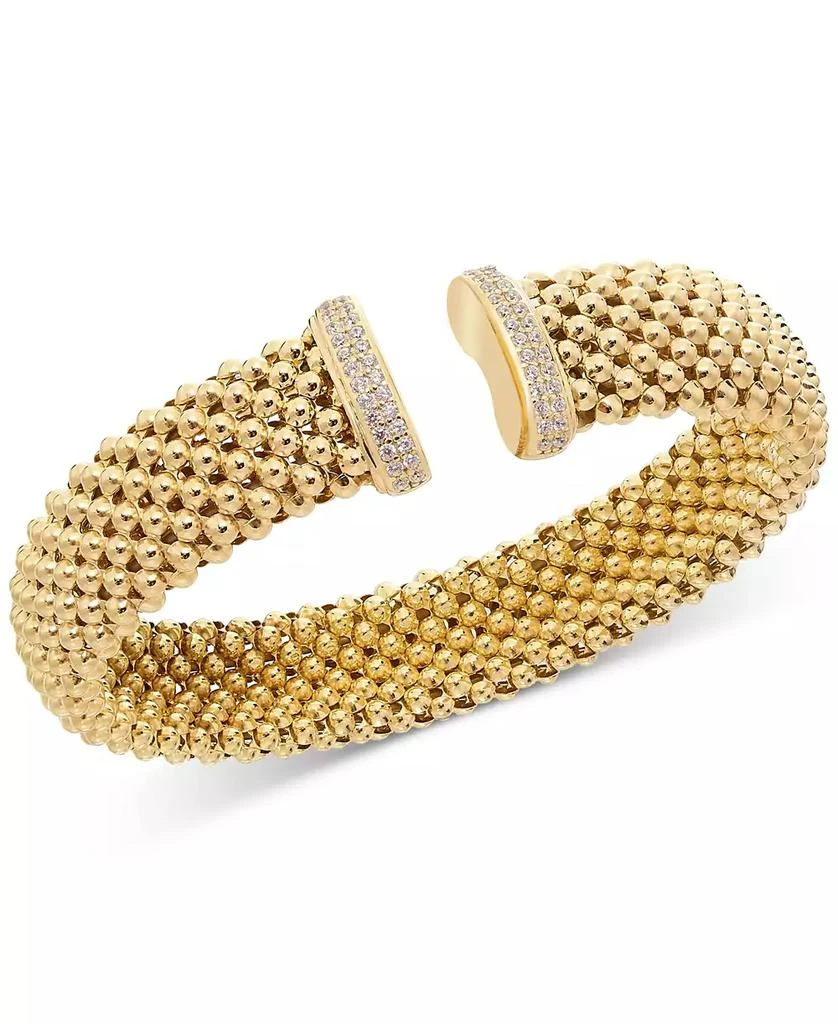 Macy's Diamond End Mesh Cuff Bracelet (1/2 ct. t.w.) in 14k Gold-Plated Sterling Silver 1