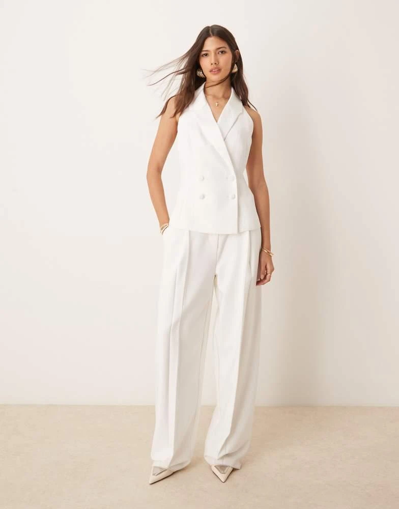 Miss Selfridge Miss Selfridge halter waistcoat in ivory 2