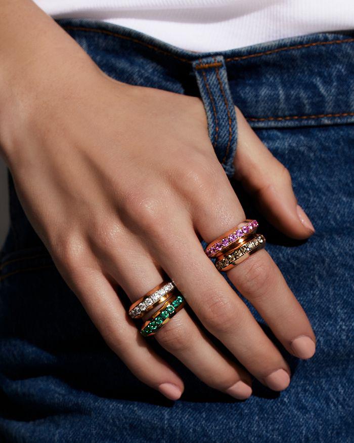 Walters Faith 18K Rose Gold Emerald Grant Angled Band