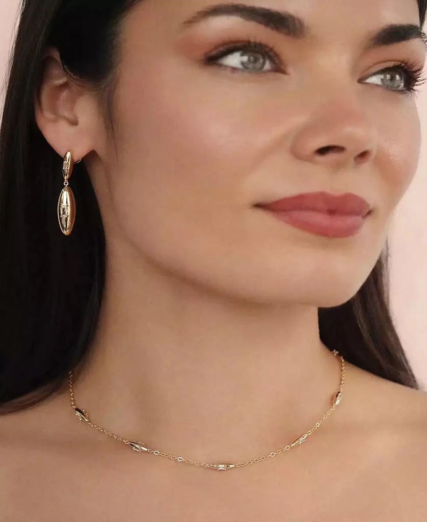 Ettika Jewelry Oval Dome Baguette Simple Chain Necklace 4