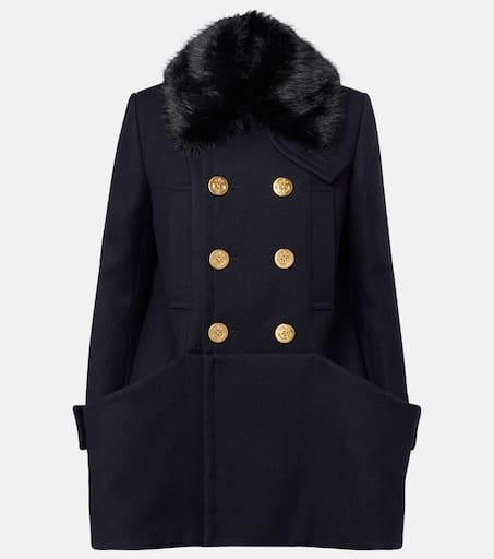 Shop WOOL MELTON X NYLON TWILL QUILTED COAT on Sale at