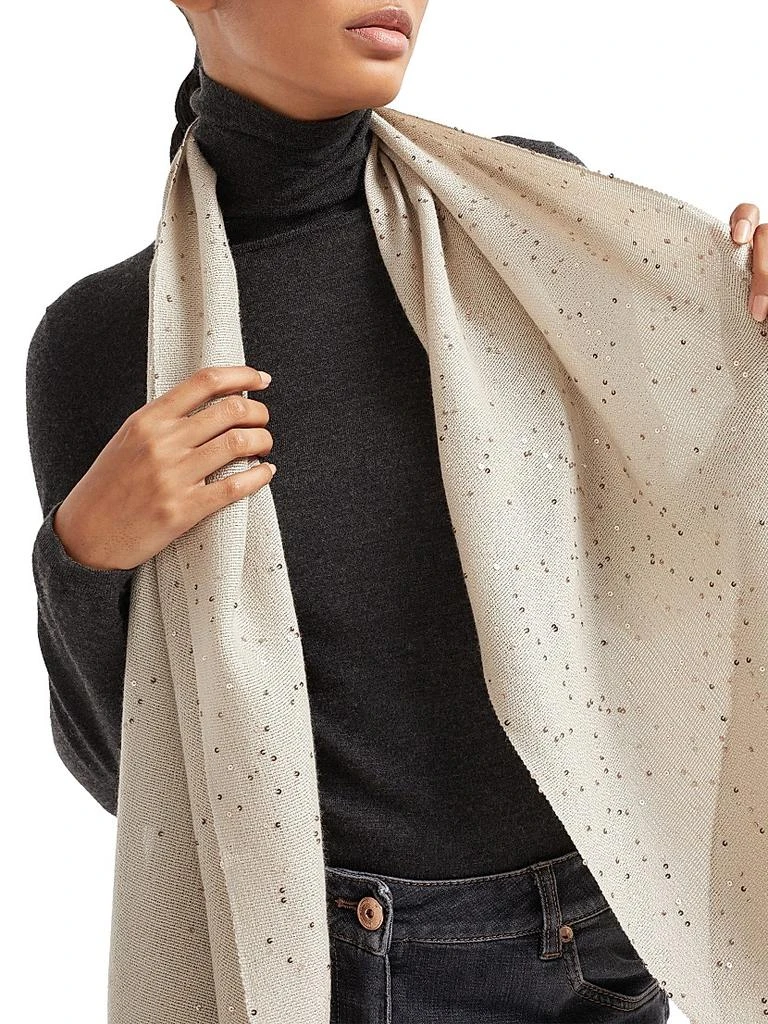 Brunello Cucinelli Cashmere and Silk Diamond Yarn Scarf 2