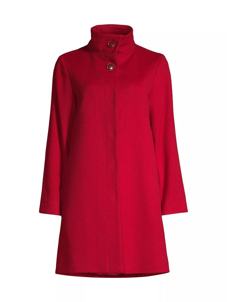 Sofia Cashmere Wool-Cashmere Stand Collar Coat