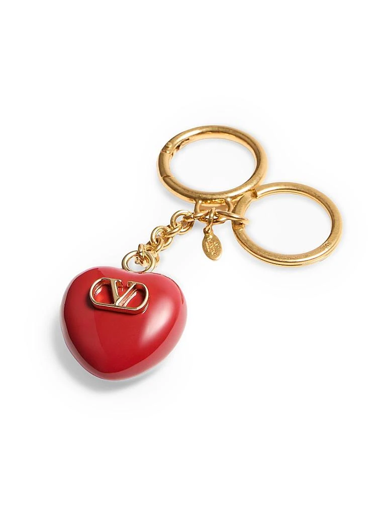 Valentino Coeur Royal Bag Charm with Key Ring in Metal and Enamel 2