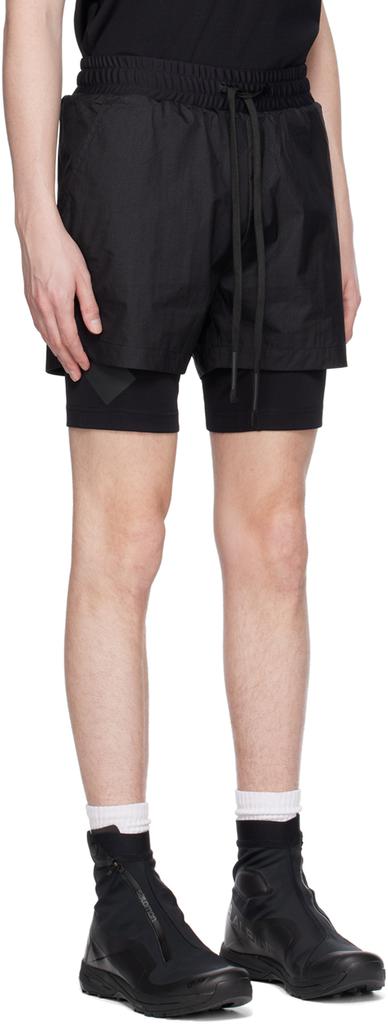 TEMPLA Black Layered Track Shorts