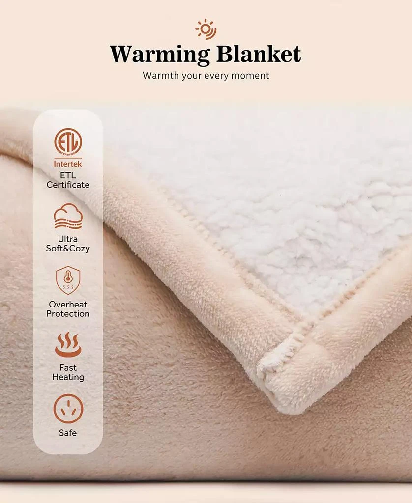 Sealy Heated Flannel and Sherpa Throw, 50" x 60" 7