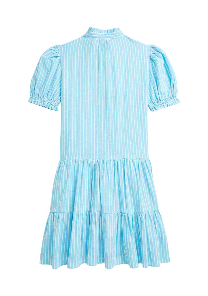 Ralph Lauren Girls 7-16 Striped Tiered Linen Cotton Dress