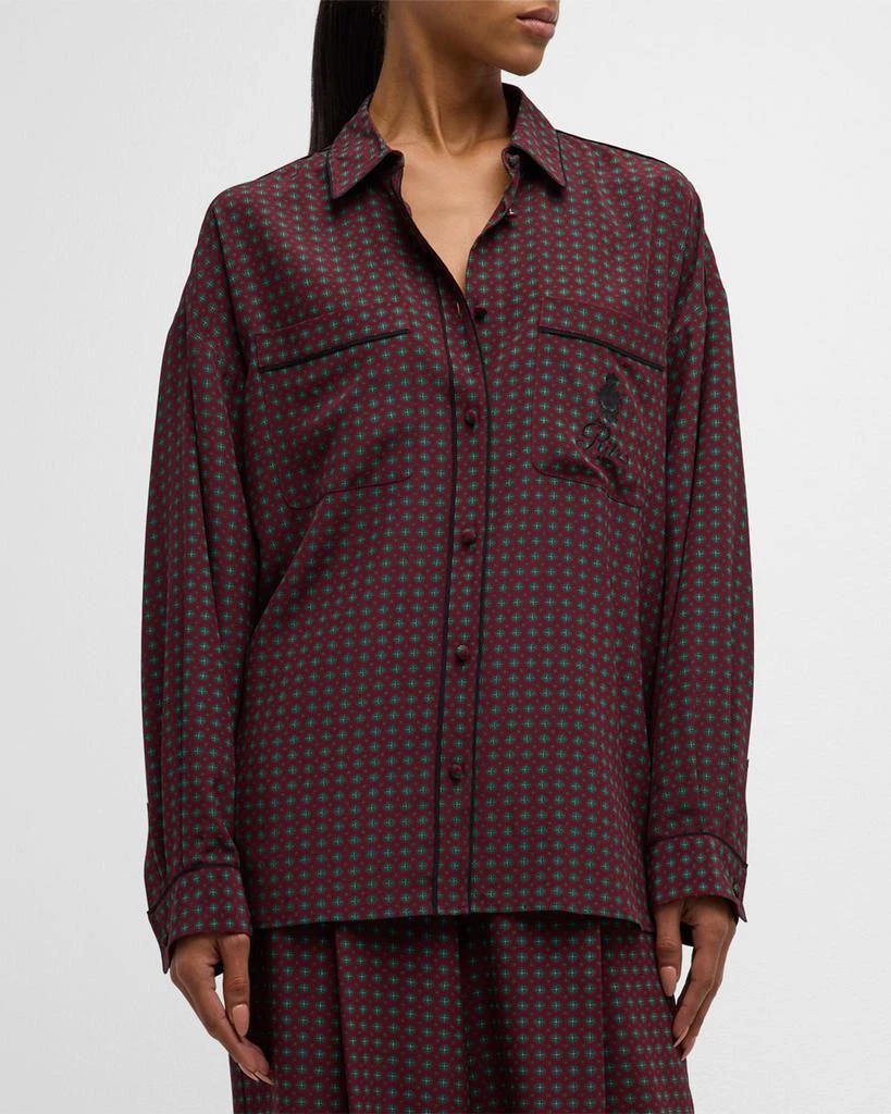 FRAME FRAME x Ritz Paris Printed Silk Button-Front Shirt 1