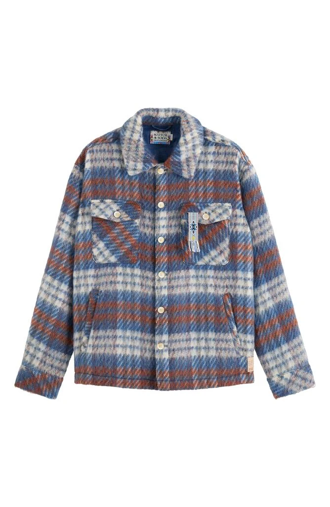 Scotch & Soda Plaid Brushed Flannel Button-Up Overshirt 4