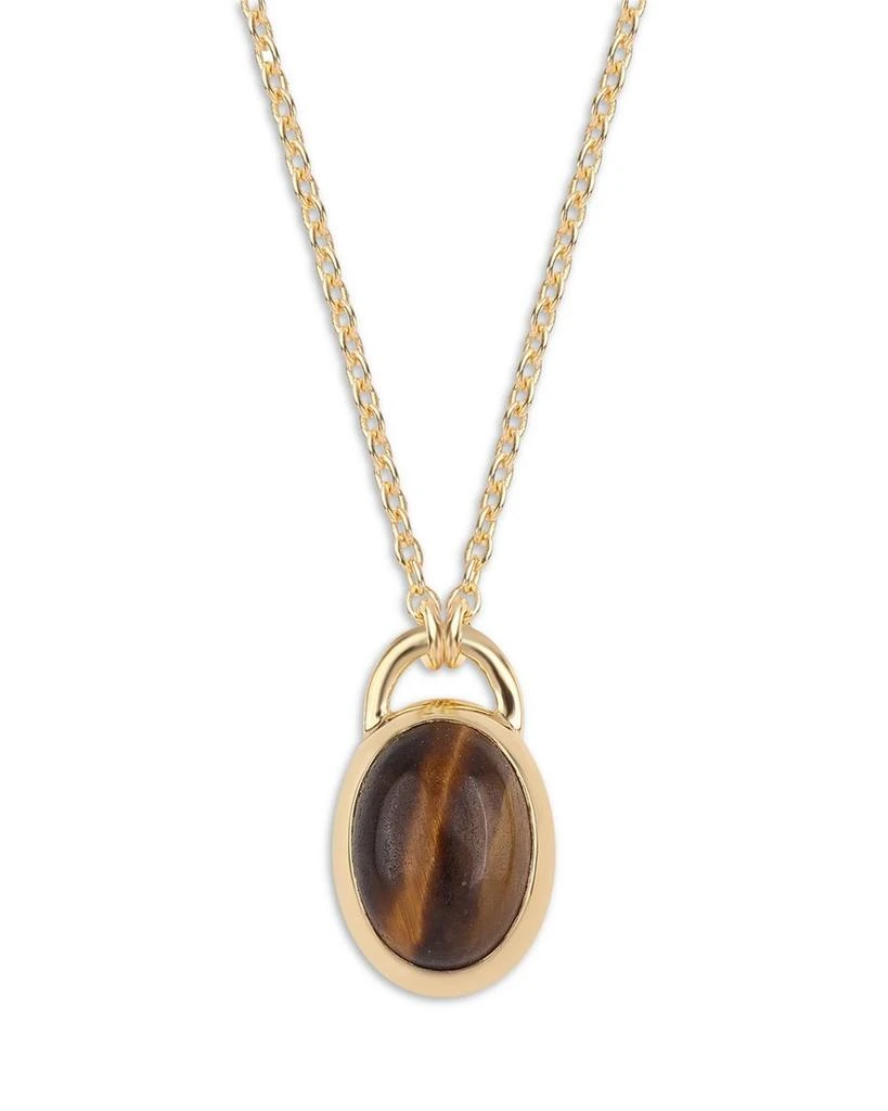 Moon & Meadow 14K Yellow Gold Tiger Eye Pendant Necklace, 16-20" 1