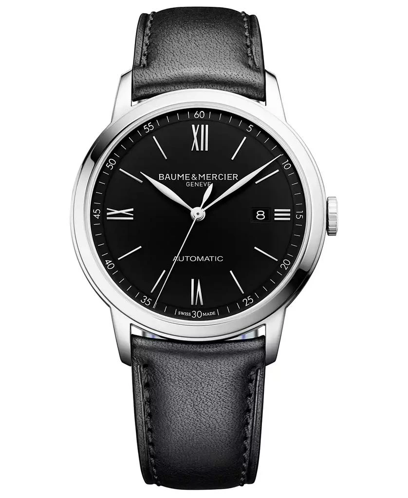 Baume & Mercier Men's Swiss Automatic Classima Black Leather Strap Watch 42mm 1
