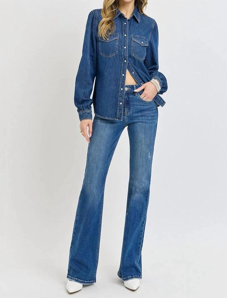 RISEN Risen - Shirring Sleeve Relaxed Denim Top 3