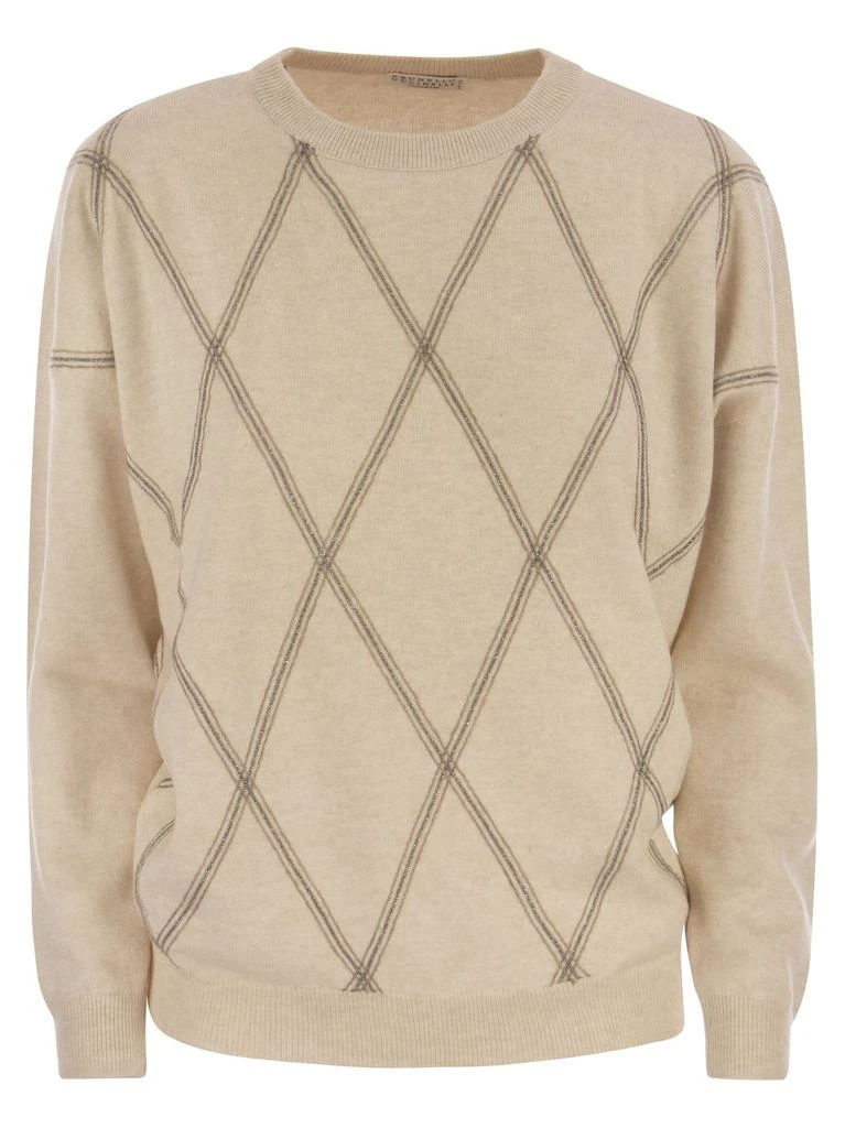 Brunello Cucinelli Brunello Cucinelli Diamond Pattern Knitted Jumper from Cettire